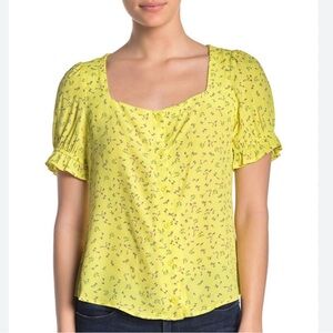 Yellow Floral Women's Top